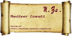 Mauthner Zsanett névjegykártya